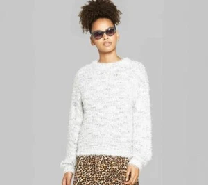 Damen Oversize Langarm Rundhalsausschnitt - Wild Fable - Elfenbein - Neu mit Etikett - Bild 1 von 5