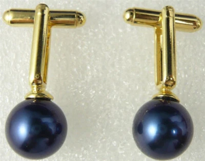 Men Cufflink Round Square Natural Jade Shell Agate T-Shirt Clip Cuff Links Gifts - Image 1 of 4