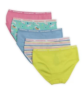 Girls' Cotton Brief Panties 5 Pack Unicorn Large - Picture 1 of 2