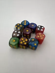 Chessex Lab Dice 1 & 2 1x of each 16mm D6 Set Of 10 Excellent Condition - Picture 1 of 17
