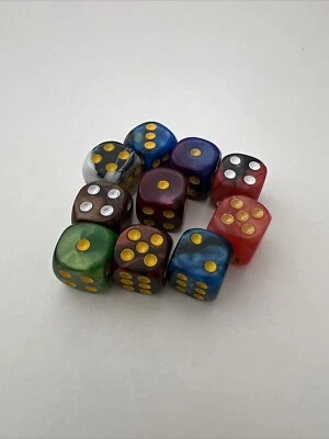 Chessex Lab Dice 1 & 2 1x of each 16mm D6 Set Of 10 Excellent Condition - Image 1 of 4