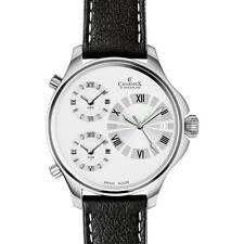 Charmex Cosmopolitan II Men's 48mm Black Calfskin Synthetic Sapphire Watch 2595