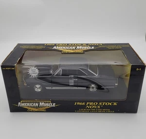 American Muscle 1966 Pro Stock Nova 1:18 Scale New Black L.E. 1/2500 36673 - Picture 1 of 11