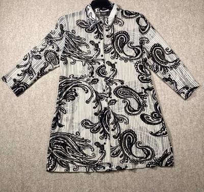 Chicos Mujer’s 3 (US 16) Paisley Botón Cárdigan Plumero Encubrimiento Túnica Foto 1 de 4