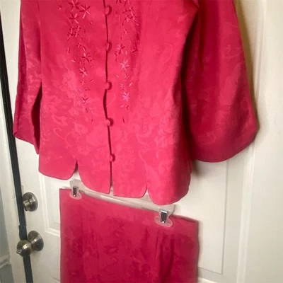 Винтажный Miss Dorby розовый цветочный юбка костюм комплект 2 изделия женщин официальный размер 8/10 - Изображение 1 из 4