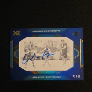 2019 Panini XR Will Grier Luminous Endorsements /49 RC Auto - Picture 1 of 11