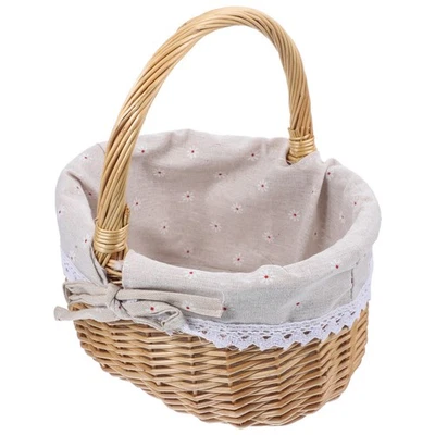  Burlap Basket Willow Portabiancheria Vimini Cestino Portaoggetti Intrecciato - Immagine 1 di 4