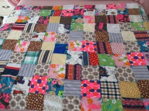 Trapunta coperta vintage fatta a mano patchwork fiore potere Brady mazzo MOD POP - Foto 1 di 10