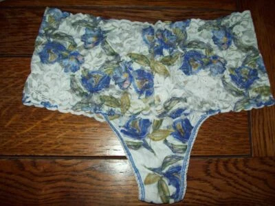 NUEVO CON ETIQUETAS BRAGAS TANGA HANKY PANKY ENCAJE ELÁSTICO AJUSTE RETRO 7T1921 W-BL 1 TALLA 0-12 Foto 1 de 2