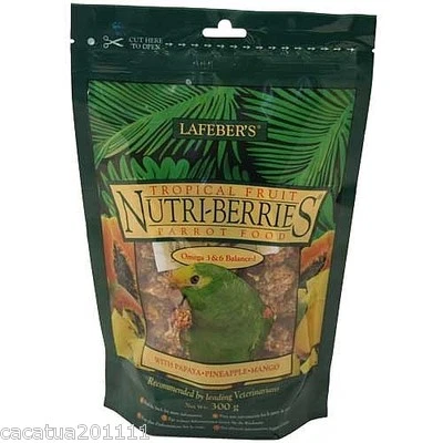 LAFEBER NUTRIBERRIES TROPICAL FRUIT 284G-PARROT FOOD / ULTIMATE TREAT