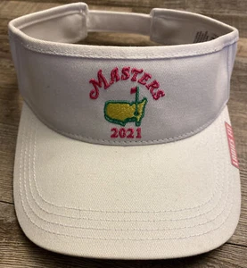 2021 MASTERS WHITE VISOR HAT AUGUSTA NATIONAL GOLF ADJUSTABLE NEW Ladies Fit - Picture 1 of 8