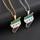 Stainless Steel Syria Map Flag Pendant Necklace Fashion Syrian Map Chain Jewelry