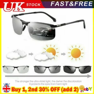 Photochromic Polarised Sunglasses UV400 Polarized Fishing Driving Eyewear Retro - Picture 1 of 14