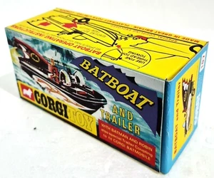 Batman 1966 CORGI Toys 107 BATBOAT & Trailer Reproduction Box on Grey Card - Picture 1 of 6