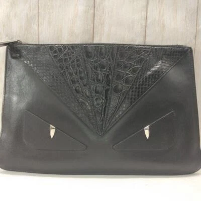 Segundo bolso clutch FENDI Monster negro de Japón R0094 Foto 1 de 4