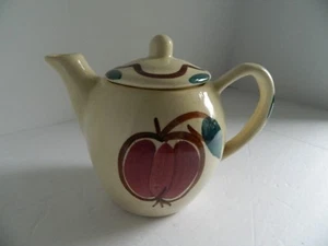 Tetera individual vintage de cerámica Purinton diseño de manzana y pera - Imagen 1 de 5