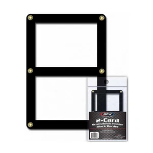 BCW Screwdown Holder Double Card Trading Card Supplies Frames (Black Border) - Picture 1 of 2
