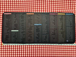 Langes rutschfestes Desktop Mousepad mit Tastenkombinationen. Sehr cool! - Bild 1 von 5