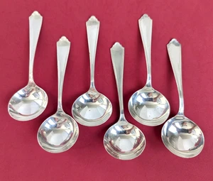 6 Watson JOHN ALDEN Sterling Silver Round Bowl Bouillon Soup Spoons No Monos HTF - Picture 1 of 4
