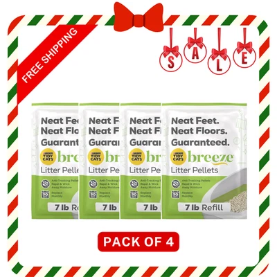 (4 Pack) Purina Tidy Cats Breeze Cat Litter Pellets Refill Pack - Anti Tracking