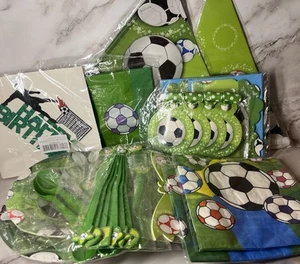 Fußball Party Set - 20 Stück - Einladungen, Teller, Tischdecke, Servietten, Utensilien - Bild 1 von 12