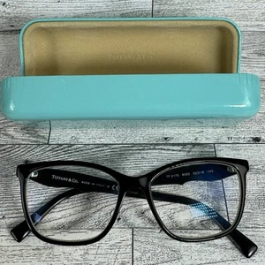 TIFFANY & CO TF 2175 8055 52-16-140 BLACK EYEGLASSES FRAME W/ HARD SHELL CASE - Picture 1 of 23