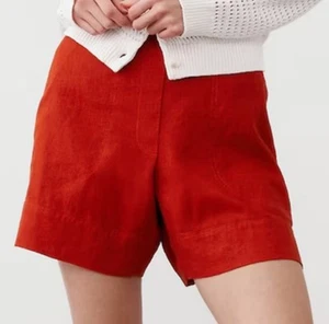 NWT Banana Republic Women’s Red Linen Blend Pull On Back Elastic Waist Shorts L - Picture 1 of 11