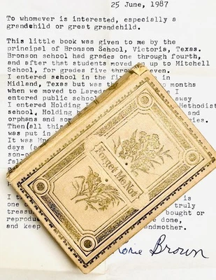 Rare Miniature Book Forget Me Not Devotional With Letter From 80’s Provenance Foto 1 de 4