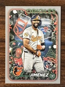 2024 Topps Holiday Baseball Eloy Jimenez Orioles Base Silver Glitter H196 - Picture 1 of 2