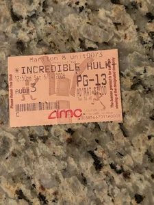 INCREDIBLE HULK MOVIE TICKET STUB 6/14/2008 AMC - Picture 1 of 2