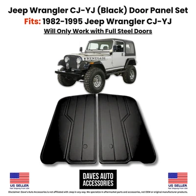 Juego de paneles de puerta Jeep Wrangler YJ CJ NEGRO 1982-1995 repuesto completo de puerta Foto 1 de 4