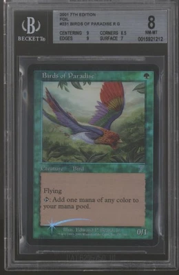 Magic MTG 7th Edition Seventh Ed FOIL Birds of Paradise BGS 8 NEAR MINT NM 9 8.5 - Image 1 of 2