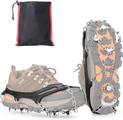 Ramponi per Scarponi, 19 Denti Catene in Acciaio Inossidabile Portatile Ramponci - Immagine 1 di 4