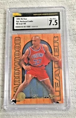 1995-96 FLEER FLAIR HARDWOD LEADER GRANT HILL CSG 7.5 - Image 1 of 2