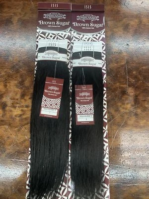 Azúcar morena Remi peruana 2 paquetes 16" 100% tejido cabello humano # 1 negro azabache Foto 1 de 4