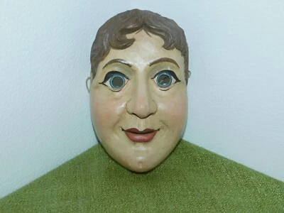 Maschera IN Legno Fasnet Carnevale Larve Probabilmente Märchenwolle - Immagine 1 di 4