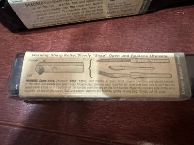 EDDIE BAUER VINTAGE BOKER SNACPAC CÁMPER CUCHILLO CUCHARA TENEDOR DOS (2) JUEGOS, 1 NUEVO Foto 1 de 4