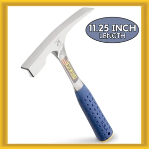 Estwing 24 oz. Bricklayer Mason’s Smooth Face Hammer Blue Shock Reduction Grip - Picture 1 of 6