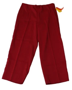 Krazy Larry rot Cropped Hose elastischer Bund keine Falten waschen und tragen neu mit Etikett 4 - Bild 1 von 5