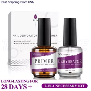 Nail Dehydrator and Primer Set Nail Prep Kit Set Fast Air Dry Clear Acid Free - Picture 1 of 7