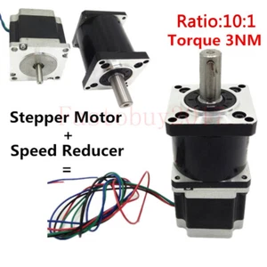 Ratio 1:10 NEMA23 Gear Reducer Stepper Motor 4.2A 3NM L112mm Marking Machine New - Picture 1 of 12