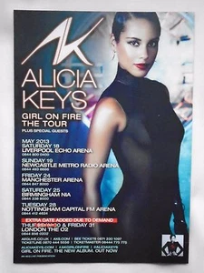 ALICIA KEYS Live in Concert "Girl on Fire" 2013 UK Tour Promo flyer (VERY RARE) - Imagen 1 de 1