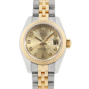 ROLEX Datejust 179173 Champagne Gold Concentric arabian F Number second hand... - Picture 1 of 9