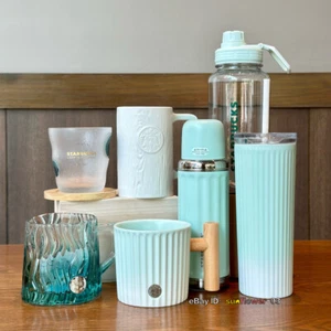 Starbucks China 2023 Summer Mint Green Stripe Tumbler Glas Becher Strohhalm Tasse Serie - Bild 1 von 44