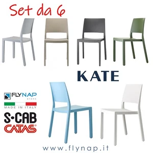 SCAB DESIGN SET 6 SEDIE SEDIA CASA BAR RISTORANTI BISTROT CONTRACT CATAS KATE - Foto 1 di 17