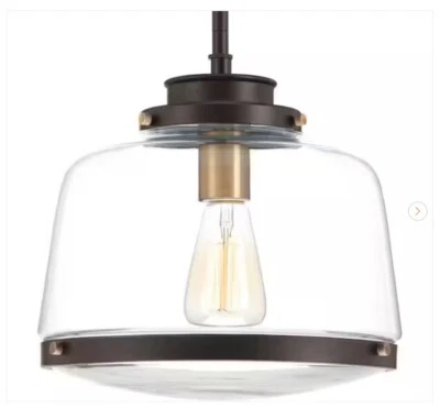 Colgante de bronce antiguo de 1 luz Progress Lighting colección Judson Foto 1 de 4