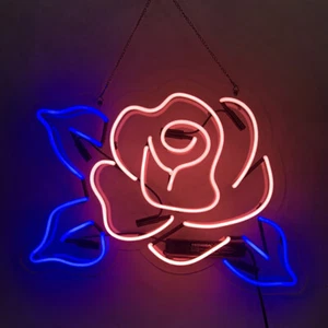 Pink Rose 24"x24" Neon Light Sign Wedding Shop Wall Hanging Handcraft Artwork - Picture 1 of 1