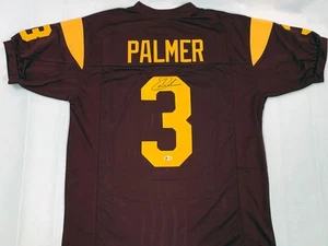 Carson Palmer Autographed USC Trojans Red Custom Jersey Beckett Witnessed - Picture 1 of 2