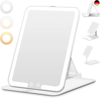 Auxmir Kosmetikspiegel mit Beleuchtung, Wiederaufladbar Tragbar Spiegel