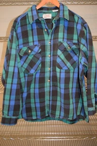 Private Property Heavy Cotton Plaid vtg Usa Made Button Up Work Shirt 2XL XXL - Picture 1 of 5